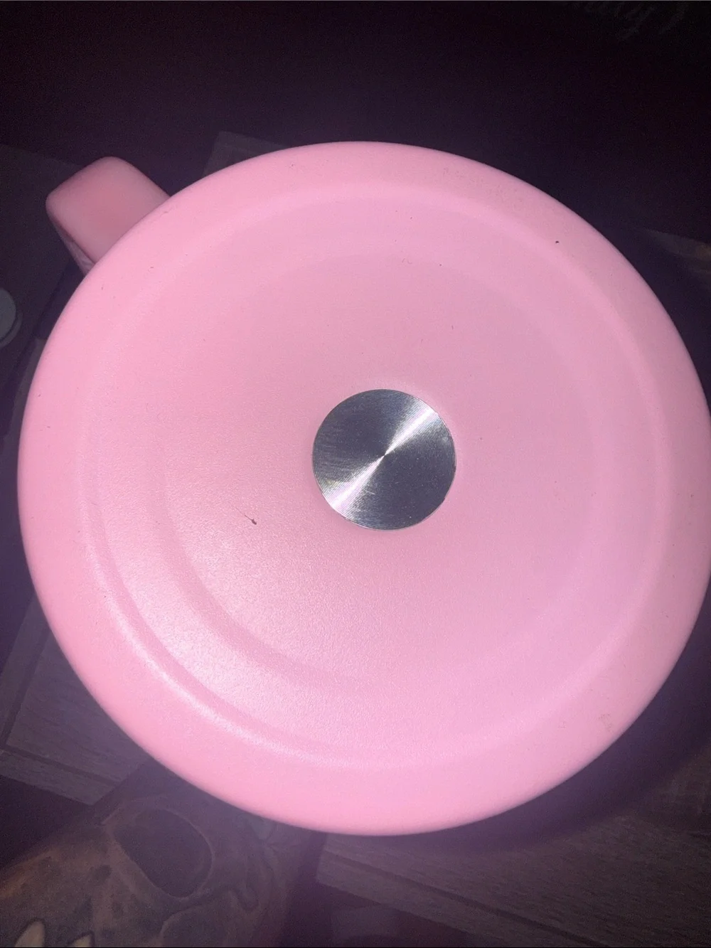 Insulated Pink Travel Mug with Handle and Reusable Straw